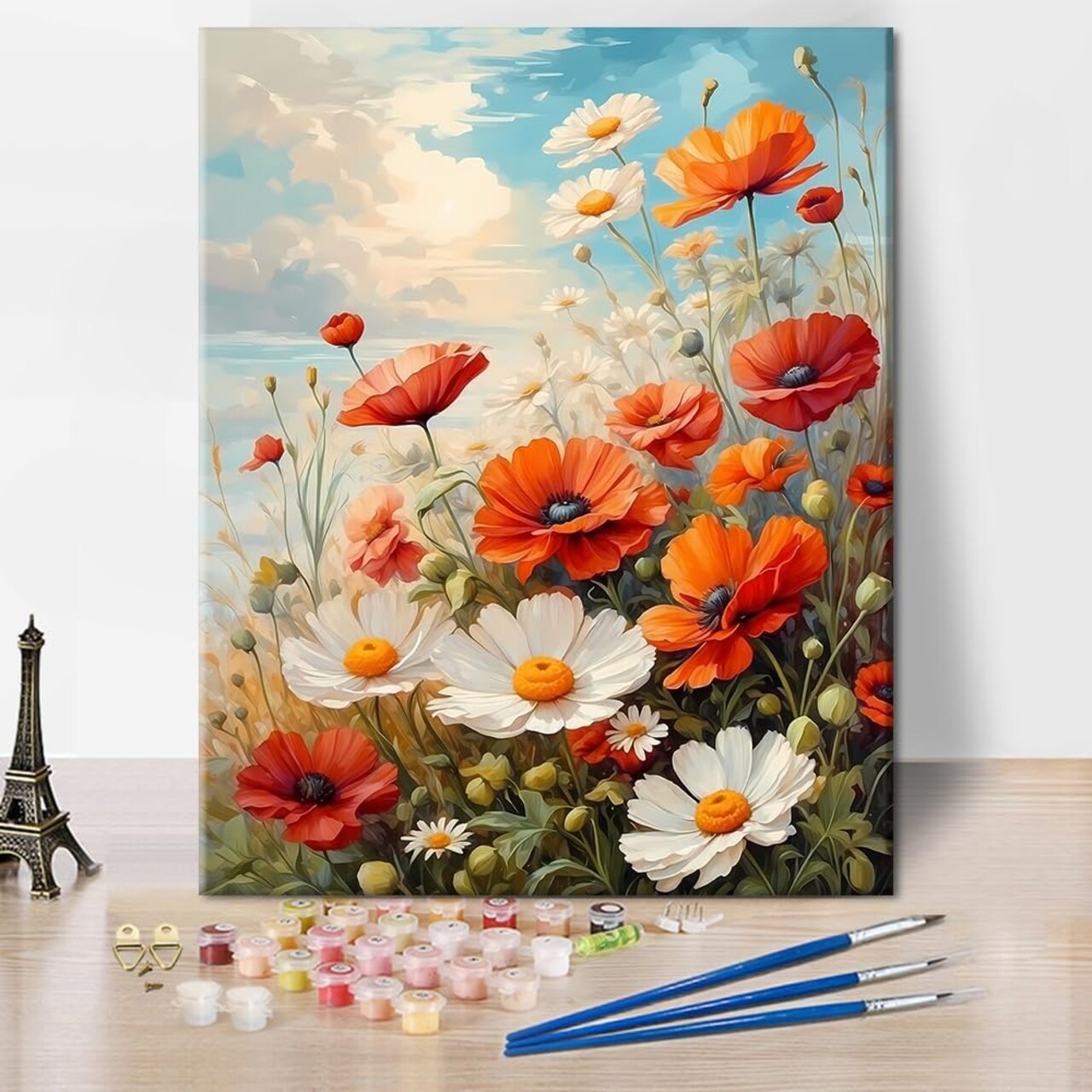 Paint by Numbers for Adults Flowers - Poppies Paint by Number Kids Paint by Number Landscape Paint by Numbers for Adults Beginner Acrylic Adult Paint by Number Kits On Canvas, 16"x20"